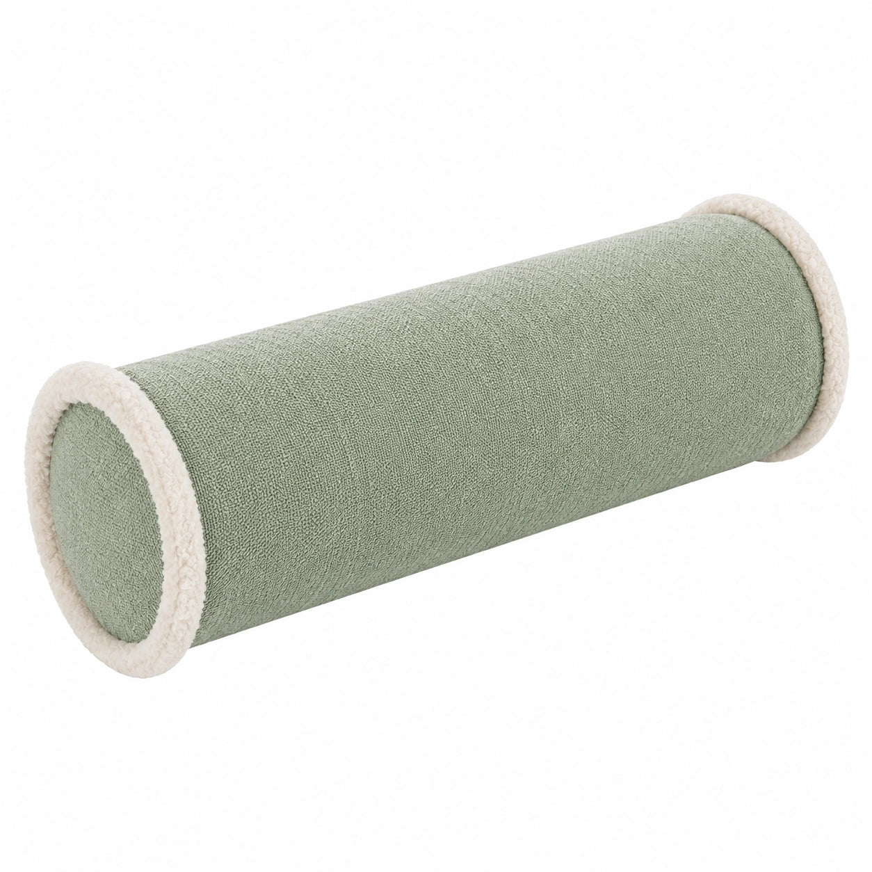 Coussin traversin cylindrique 15 x 50 cm en polyester vert sauge doux