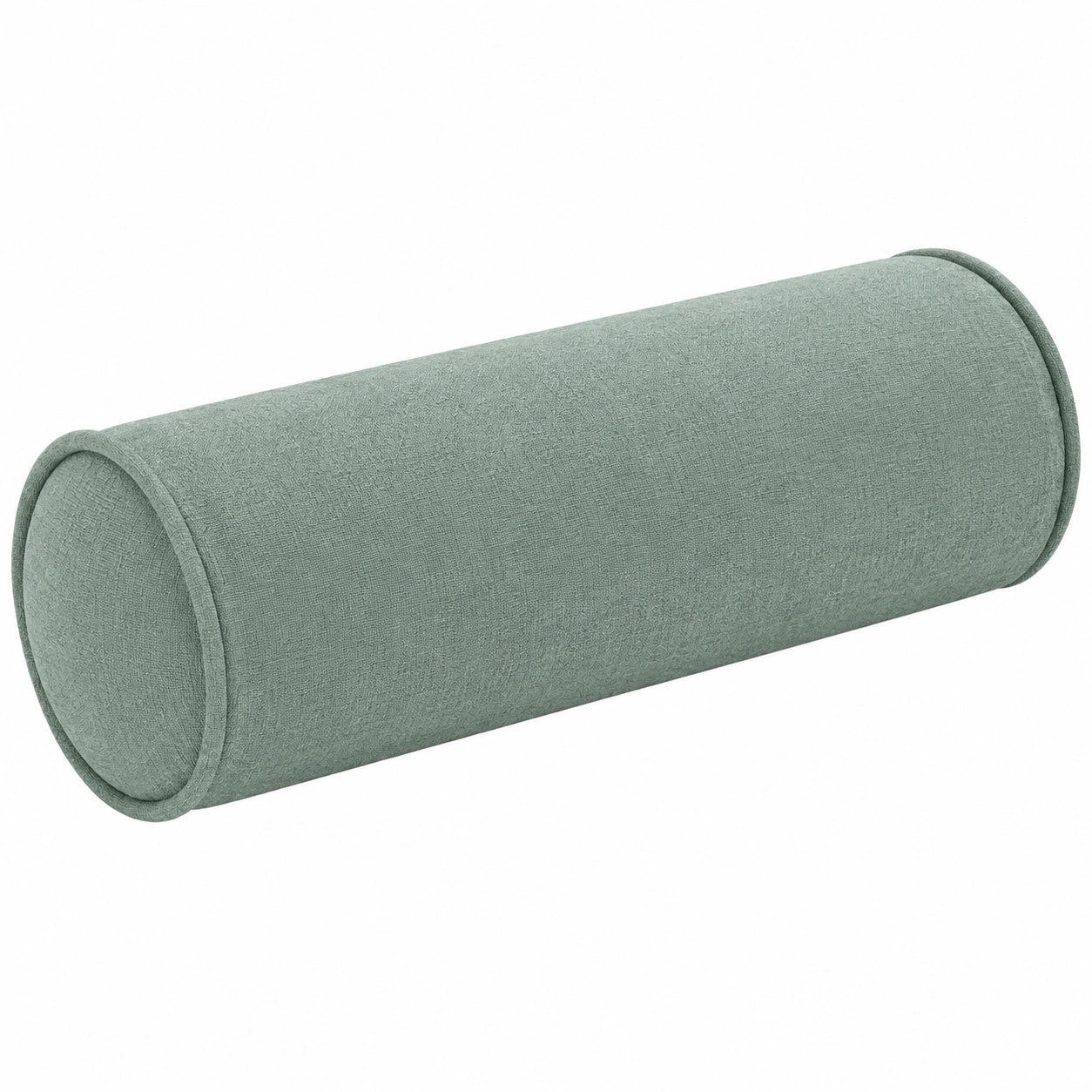 Coussin traversin 15 x 40 cm en tissu vert sauge - cylindrique décoratif