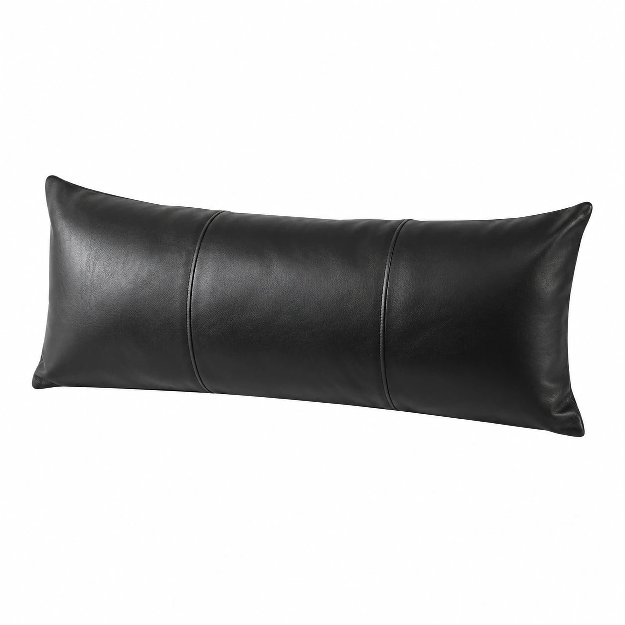 Coussin lombaire 90 x 30 cm en similicuir noir style contemporain