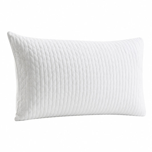 Coussin décoratif 50 x 70 cm tissu matelassé blanc style contemporain