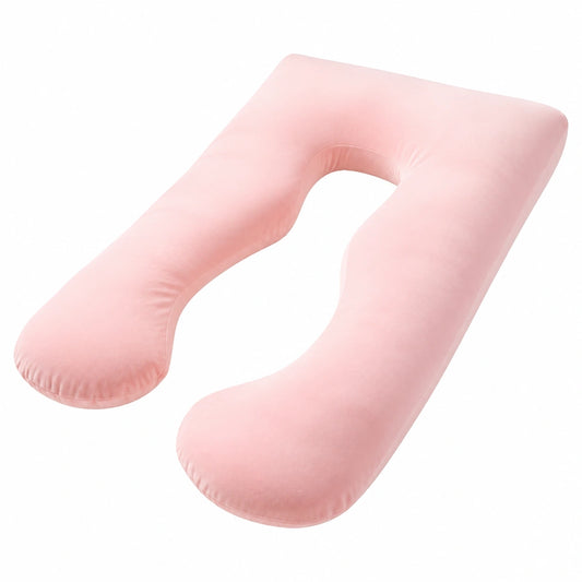 Coussin de grossesse en U 140 cm polyester rose soutien corporel