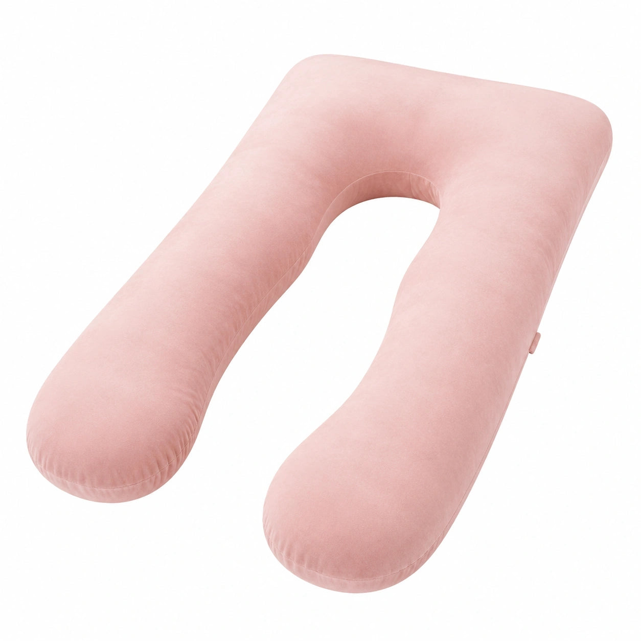 Coussin de grossesse en U 130 cm en velours rose pour soutien du corps