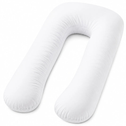 Coussin de grossesse en U 140 cm blanc en polyester soutien intégral