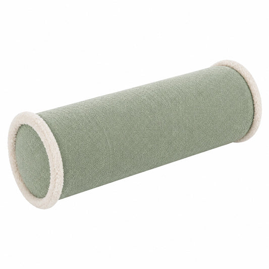 Coussin traversin cylindrique 15 x 50 cm en polyester vert sauge doux