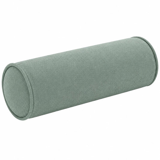 Coussin traversin 15 x 40 cm en tissu vert sauge - cylindrique décoratif